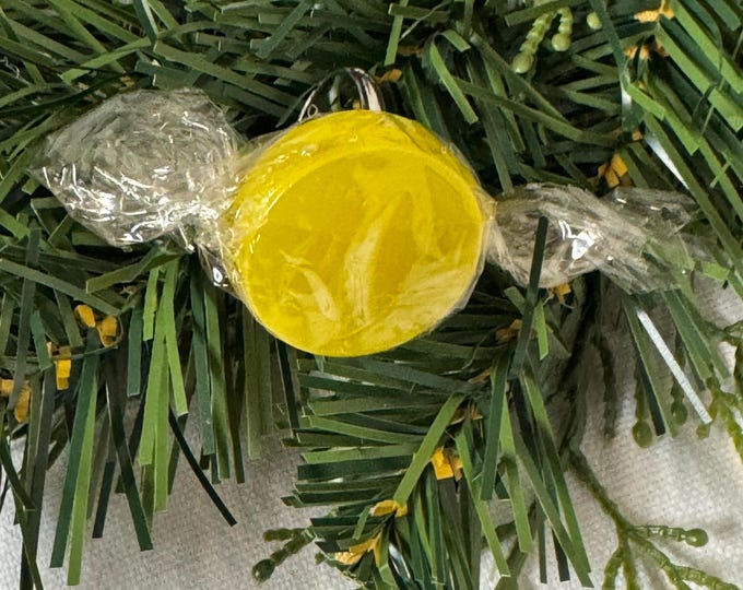Handcrafted Vintage Yellow Candy in Wrapper Blow mold Ring: read description on variation