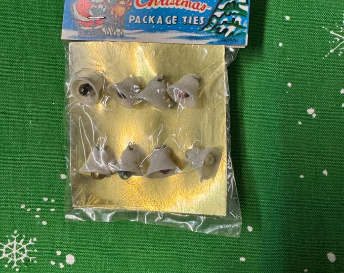Vintage Christmas Sugar Bells Package Ties: NOS, Japan