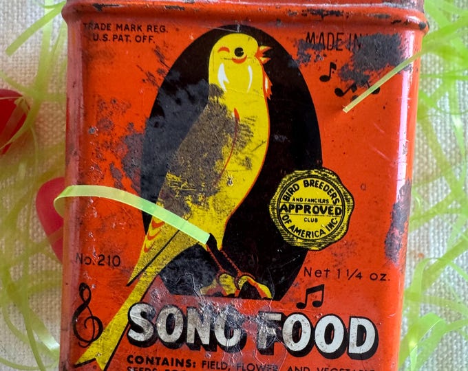 Vintage Hartz Mountain Song Canary Food, 1 1/2 oz size, Made in NY