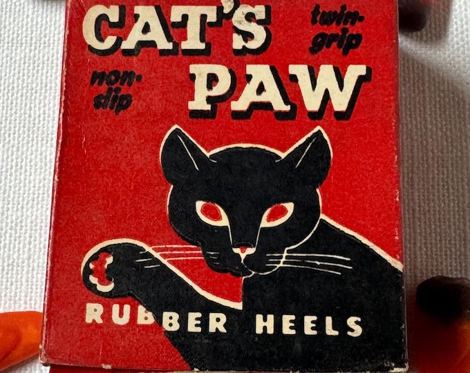 Vintage Cats Paw Rubber Heels- Women Size 3-Full box-Scoop Heel-smaller box