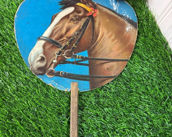 Vintage Fan with Horse Head Graphic, Butter Krisp Bread, 1950