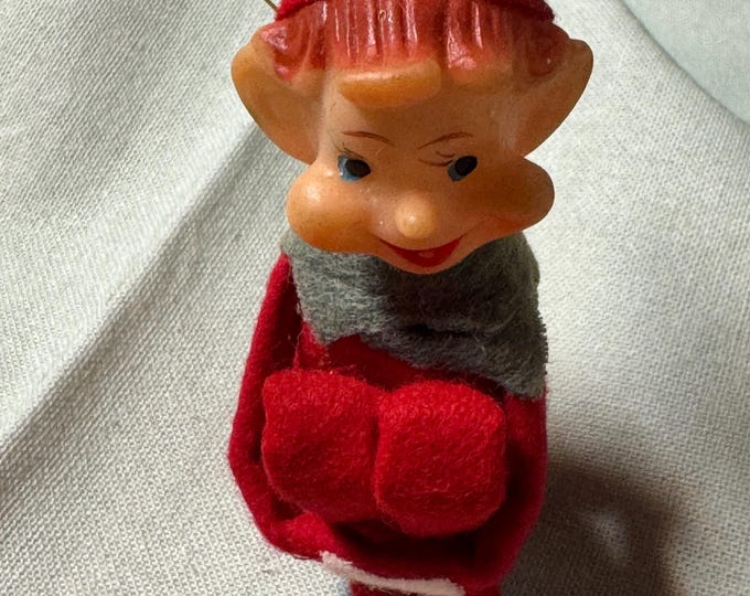 Vintage Delta Red Pixie Knee Hugger Elf: 3 3/4”, Made in Japan