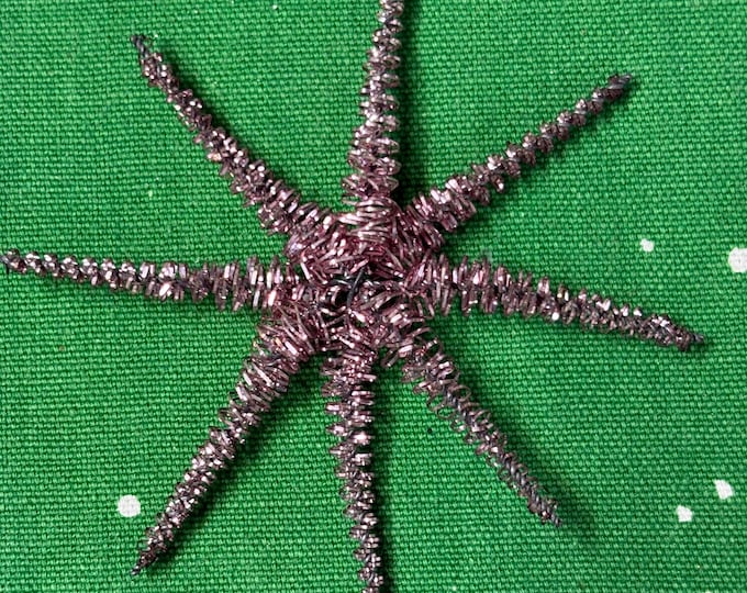 Vintage Victorian Pink Wire Star Christmas ornament, 1910s, Germany, 7”