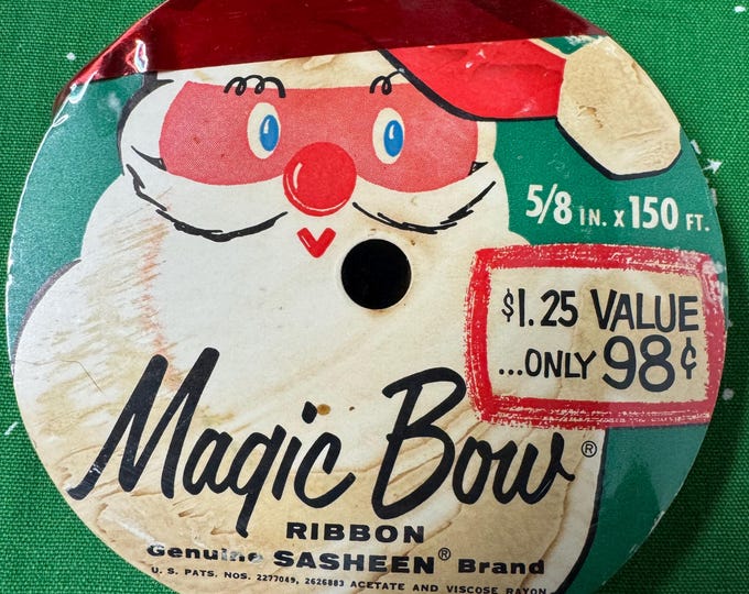 Vintage Magic Bow Ribbon Roll: 5/8 inch, 150 feet, NOS, Made in USA