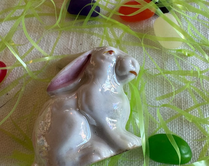 Vintage Mini Ceramic Rabbit: 1950, Made in Japan