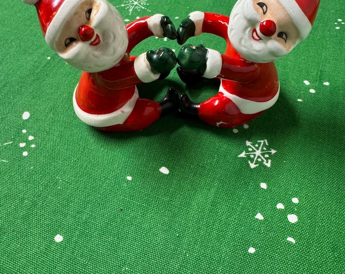Vintage Holt Howard Santa Candle Climbers: Set of 2, 1958, One Arm is Repaired