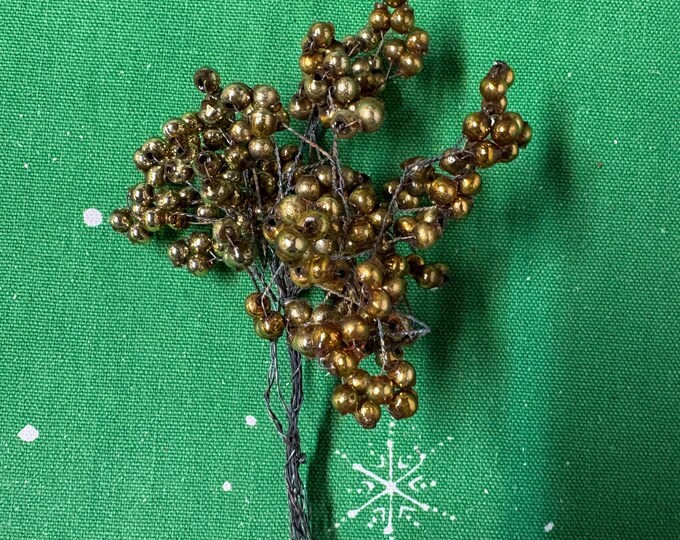 Vintage Gold Mercury Bead Corsage and Package Picks: Japan