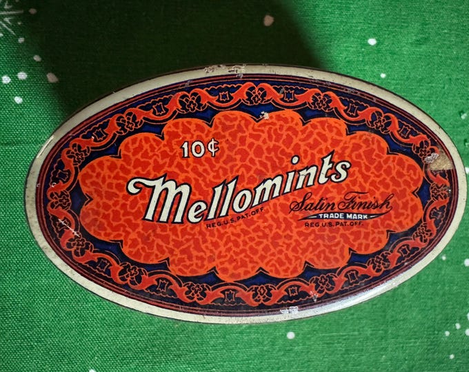 Vintage Mellomints Tin: 1930s Brandle & Smith Advertising