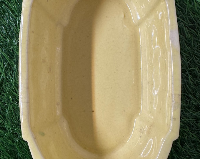 Vintage Ceramic Basket and Flowers Yellow Planter: 1950, Japan