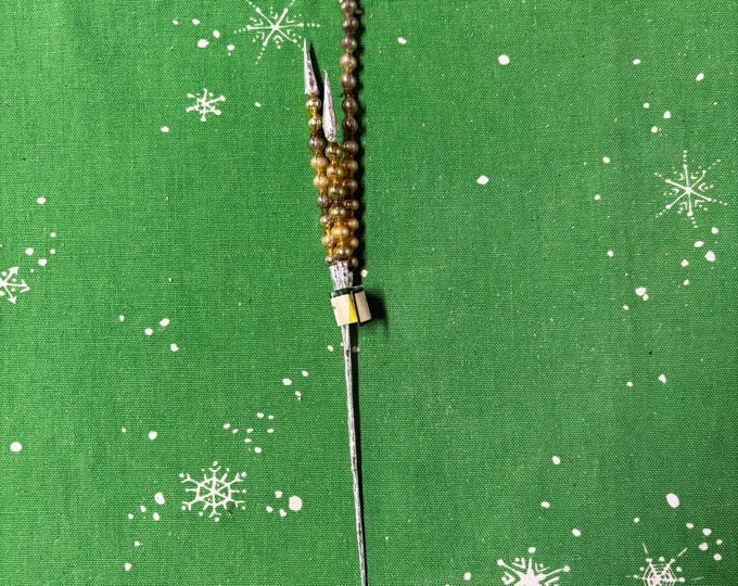 Vintage NOS Lee Wards Dexter Brand Gold Mercury Glass Bead Pick: Label