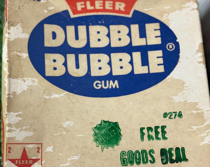Vintage Dubble Bubble Gum Display Box: 1950s Freer Corp. Advertising
