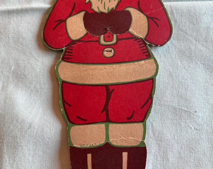 Vintage Standing Santa Die Cut Decoration: 1950, Made in USA