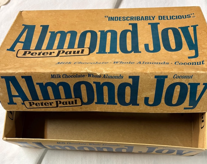 Vintage Peter Paul Almond Joy Double Bar 10 cents Empty Box-1950