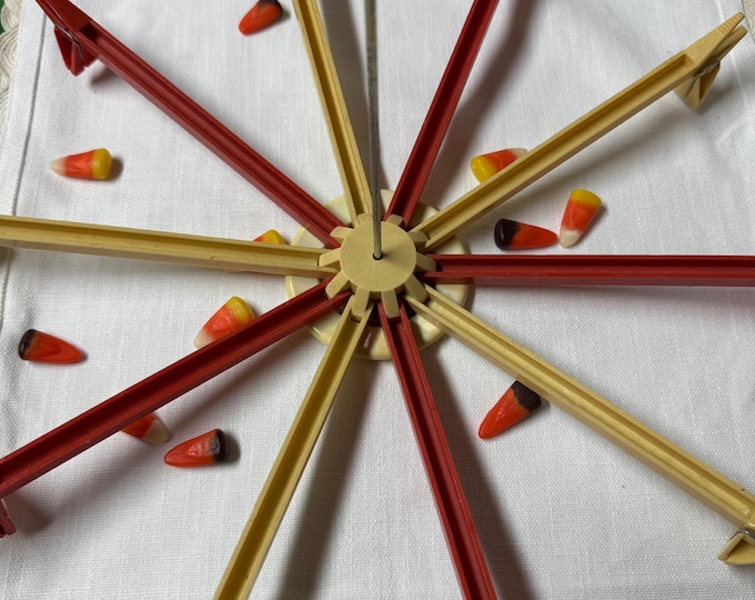 Vintage Olympia Orange and White Collapsible Drying Rack, 1950, Made in USA