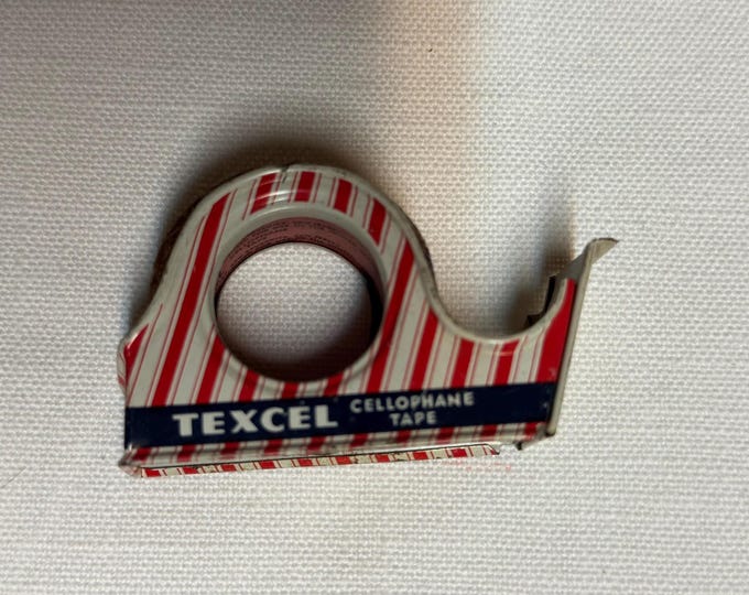 Vintage Texcel Candy Stripe Tape Dispenser, 1950s USA