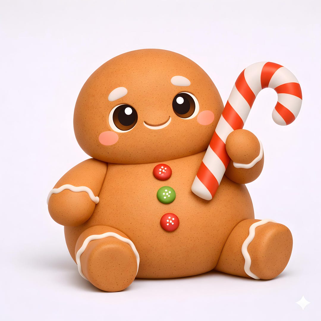 Gingerbread Man Chubby Kawaii STL – 3D Printable Christmas Figurine ...