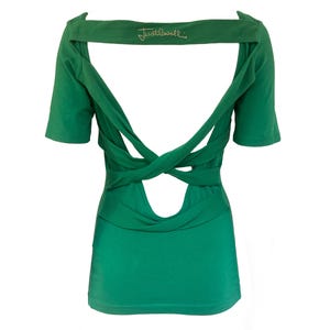 Y2k Just Cavalli Top in spandex plus cotton fabric with open back and straps/ Very sexy Cavalli 2000s Vintage top