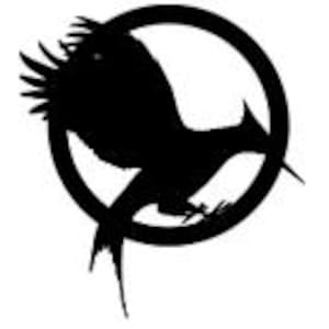 May include: A series of black silhouette designs. The designs include a bird perched on a branch with a snake, two birds facing each other, a bird in a circle, and a bird with an arrow.