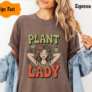 Plant Lady Shirt Funny Gardener Tee for Plant Lover Botanical Gift for Mom Gardening Comfort Colors® Crazy Plant Lady T-Shirt