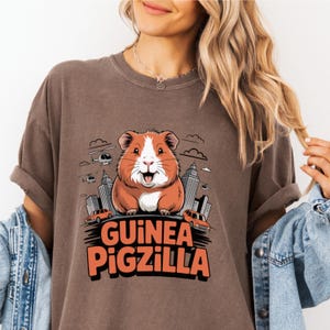 Guinea Pig Shirt - Funny Guinea Pigzilla Tee, Cute Animal Lover Top, Adorable Graphic Gift for Music Lovers & Pet Owners