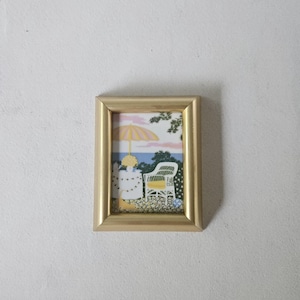 Vintage Porsgrund Norway Ceramic Wall Tile - Anne Marie Odegaard Summer - summertime landscape - Scandinavian Home Decor