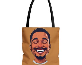 He Smiles (Brown Bag) Tote Bag (AOP)