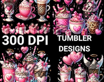 4 ICED-COFFEE sublimation designs, digital designs, tumbler designs, coffee tumbler