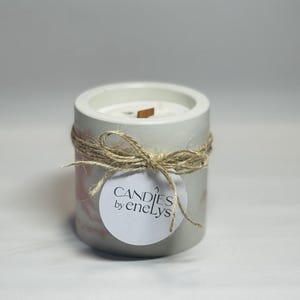 Handmade Cement Candle with Wooden Wick – Multiple Fragrance Options  Minimalist Aromatherapy Decor