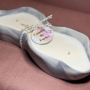 Vela de cemento artesanal de lujo de 4 mechas de cera de soja - Regalo y decoración moderna para el hogar