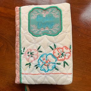Embroidered Linen Quilted Journal Cover with Journal 2