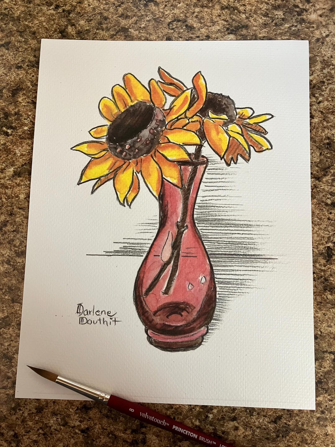 Two Sunflowers Limited Edition Original Print - Etsy