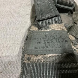 Genuine US Military Issue Flash Bang Grenade Pouch. ACU Camouflage, Durable and Well Made in USA