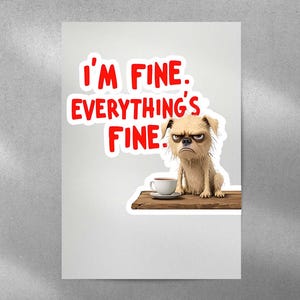 Funny Grumpy Dog Poster - Coffee Humour Wall Art for Home or Office Décor