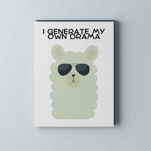 Chic Llama Canvas Print Wall Art - Humorous, Modern Home Décor