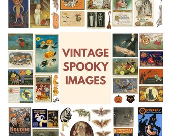 Vintage Halloween Images for Collage, Junk Journals (Digital Download)
