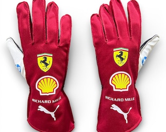 2025 Lewis Hamilton Used and Signed Ferrari Race Gloves