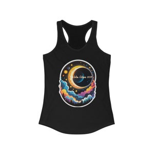 Solar Eclipse 2024 |Women&#39;s Ideal Racerback Tank| Racer Back Tank| Astronomy Theme Tank | 2024 Shirt| Solat Eclipse Shirt| Great Gift