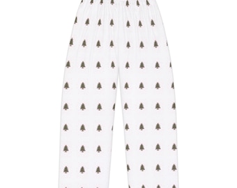 Sleepy Smiley Pine Tree Hearts Pajama Pants