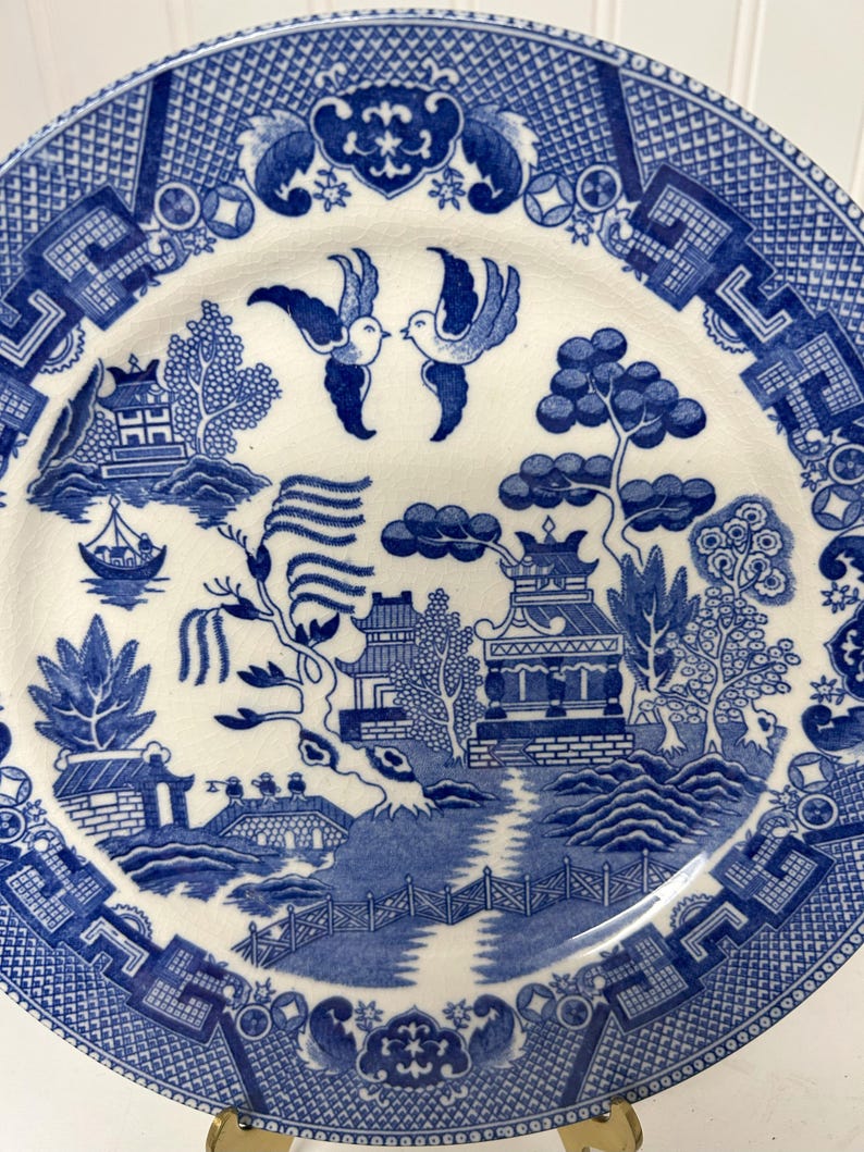 Vintage Blue Willow Transferware Plates Made in Japan, Kitchen Decor ...