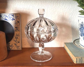 Dulcera con tapa con estampado de glaciar de Fostoria