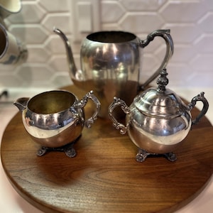 Vintage FB Rogers Silver Plated Tea Set: Coffee Bar Decor