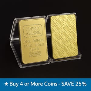 Credit Suisse 1 Oz Gold plated Bar - 24k - Reprodution