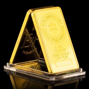 RCM 1 Oz gold plated bar - 24k - Restrike