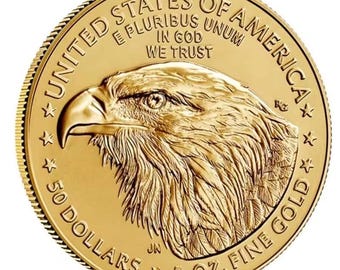 Réplica de moneda American Eagle bañada en oro de 2024 – Reacuñación de 1 oz – Pieza de exhibición para coleccionistas – Acabado de 24 k