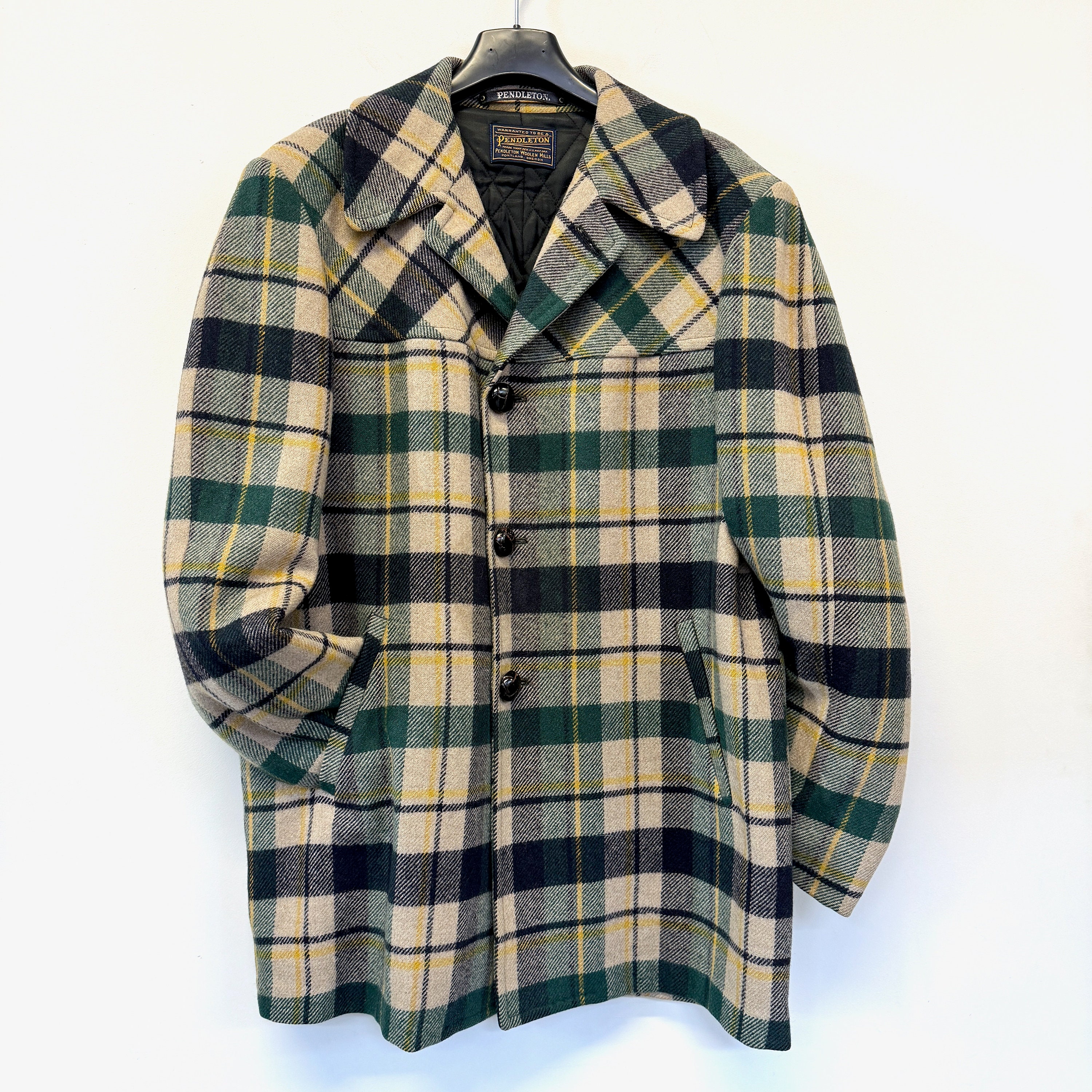 Mens vintage plaid wool cheap coat