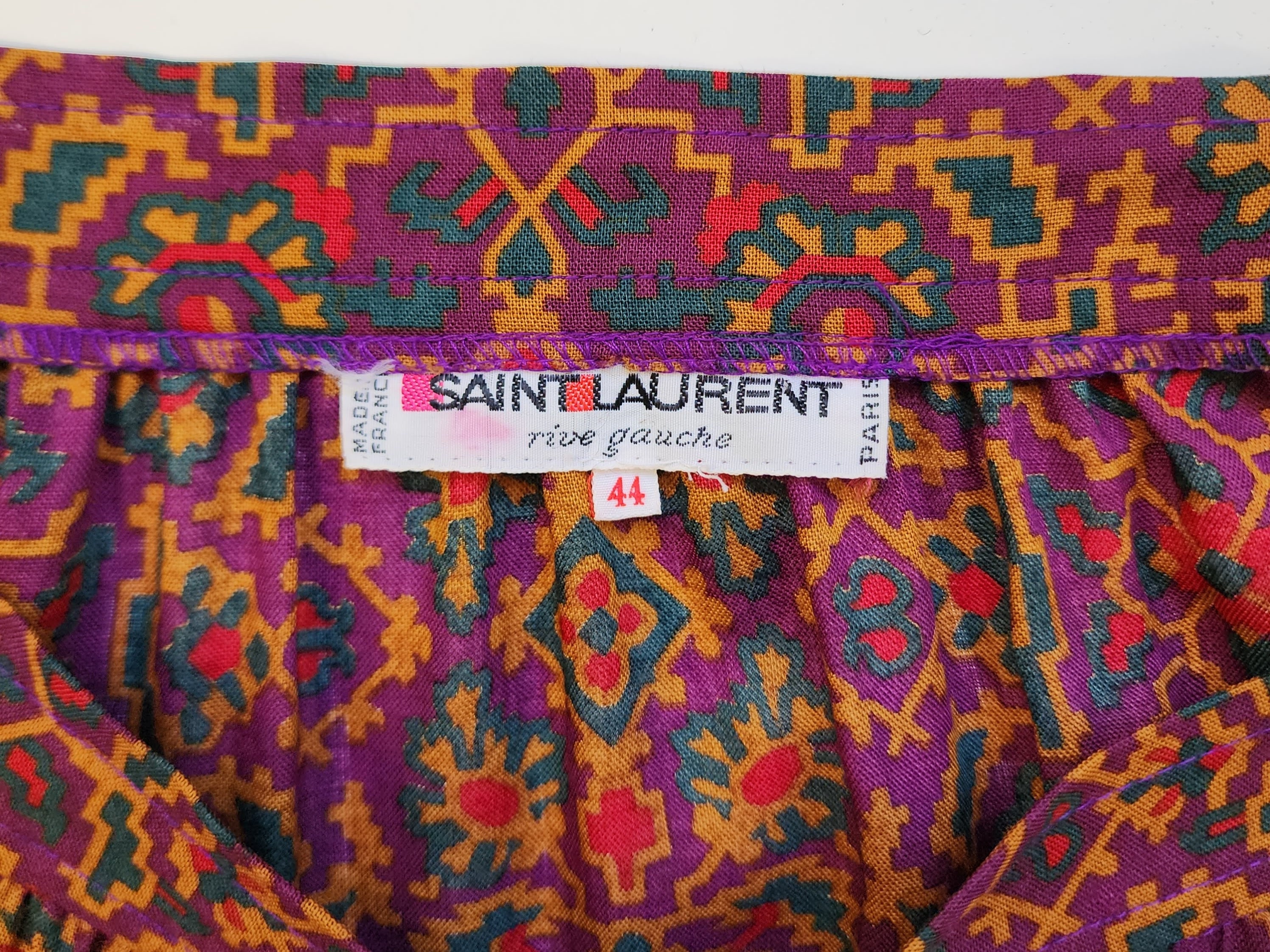 Vintage 70s Yves Saint Laurent Rive Gauche Purple Geometric Vintage 70s Yves Saint Laurent Rive Gauche Purple Geometric
