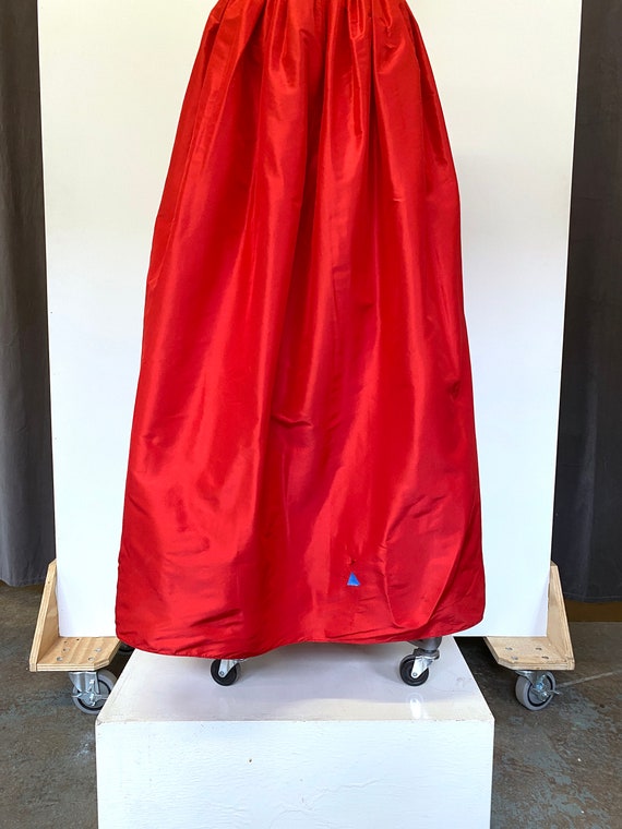 Vtg 50s Kanes Richilene NY Red Silk Taffeta Beade… - image 7