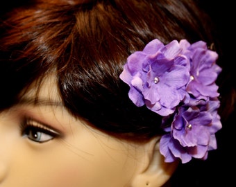 3 ciemny fioletowy gwiazda kwiaty na ciężki waga szpilki Bobby - Handmade kwiat włosów