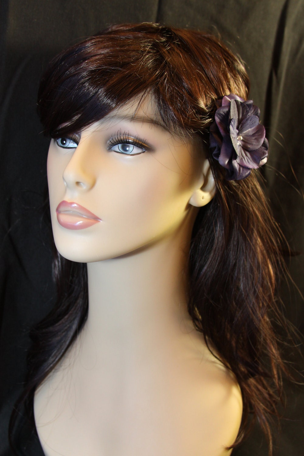 Navy Blue Flower on an Alligator Clip Handmade Hair Flower Etsy