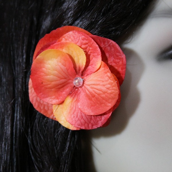 1 Tropical Orange Flowers on a Bobby pin - Handmade Hair Flower